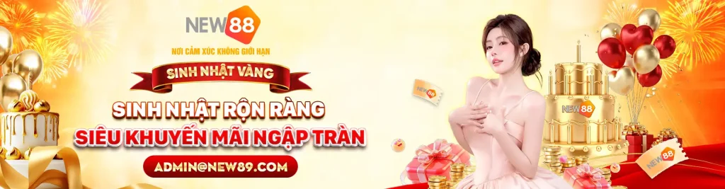 new88 banner sinh nhật rộn ràng